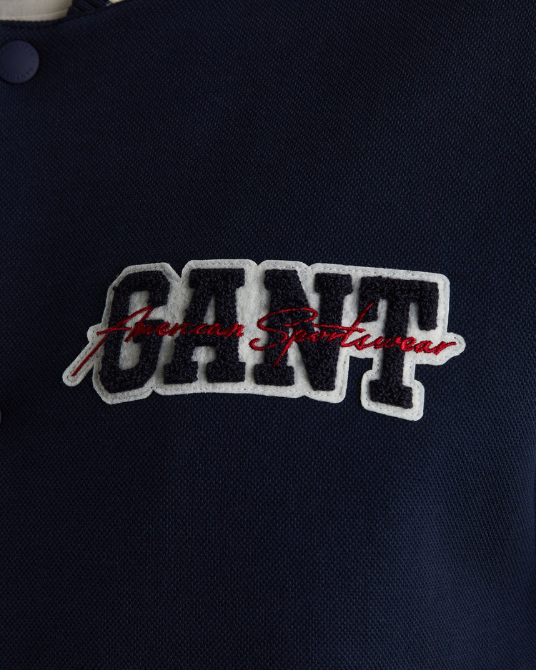 Kurtka męska z nadrukiem ze stójką z długim rękawem regular fit