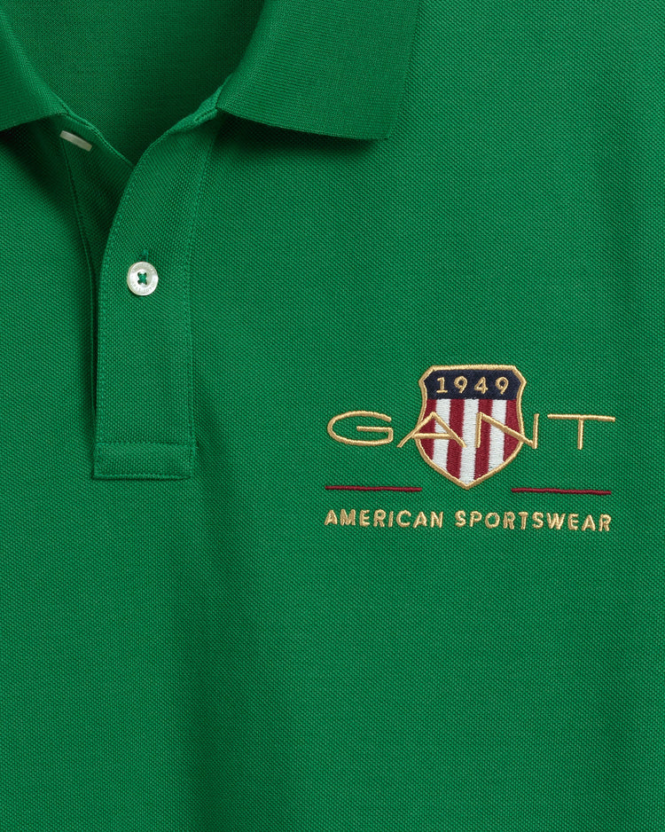 Bawełniane polo męskie z nadrukiem z krótkim rękawem regular fit