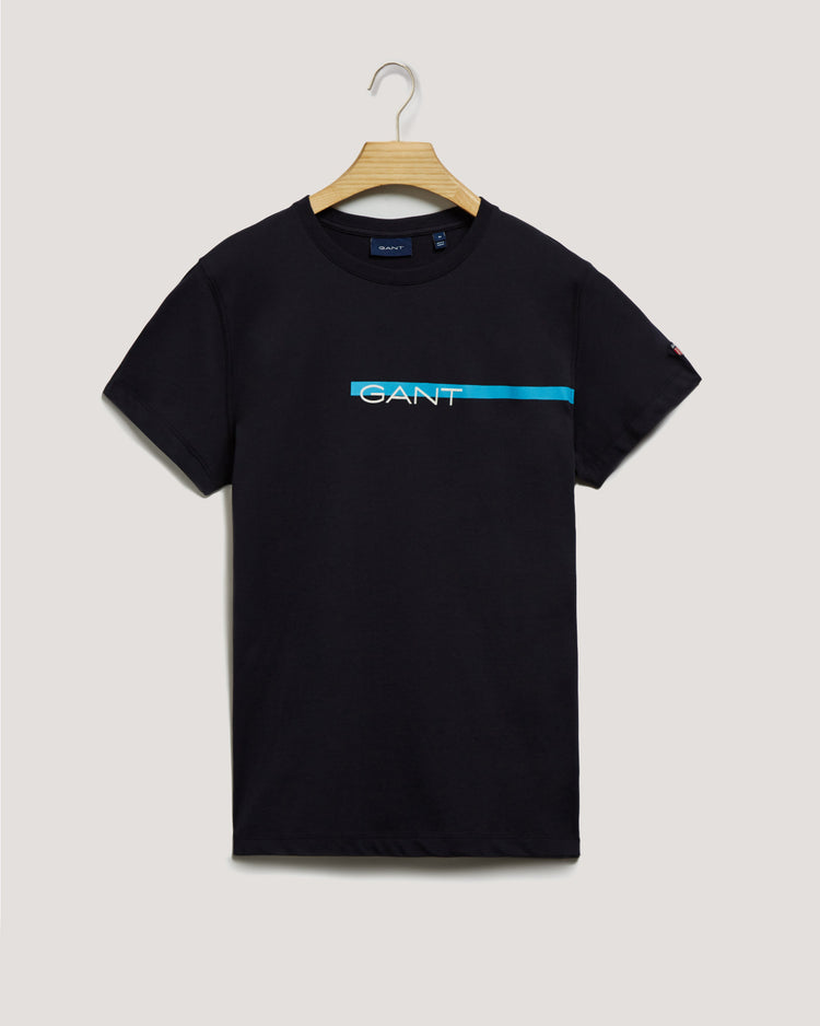 Bawełniany t-shirt męski z nadrukiem okrągły kołnierzyk regular fit