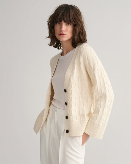 Sweter rozpinany damski z długim rękawem i klasycznym kołnierzem relaxed fit