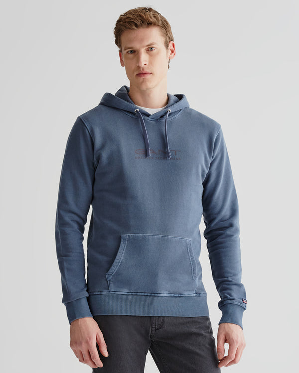 Bawełniana bluza męska z kapturem regular fit granatowa