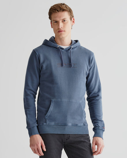 Bawełniana bluza męska z kapturem regular fit granatowa