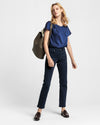 Spodnie damskie slim fit granatowe
