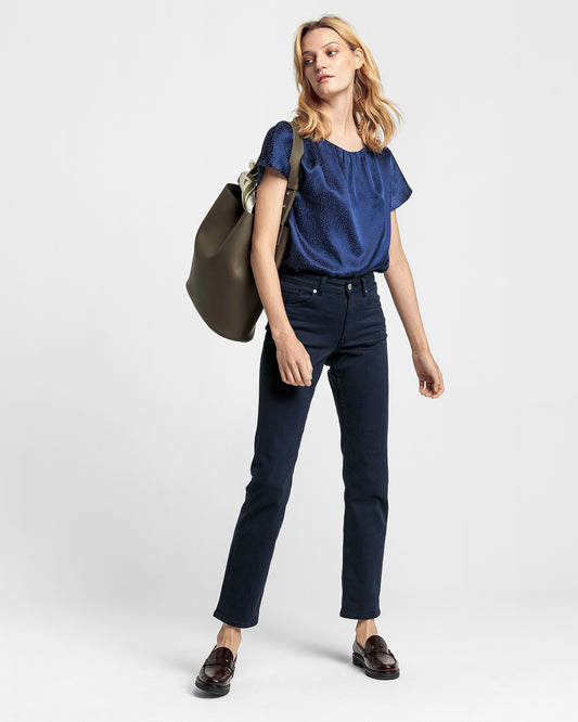 Spodnie damskie slim fit granatowe