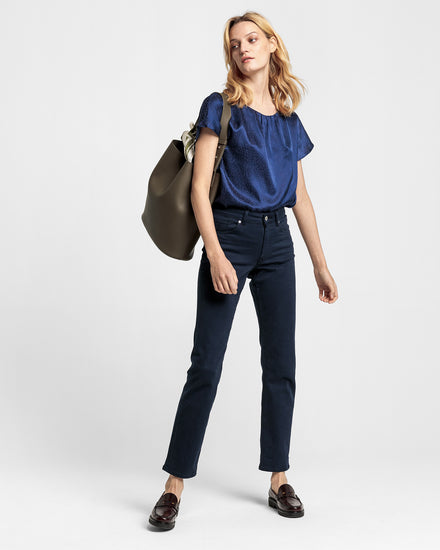 Spodnie damskie slim fit granatowe