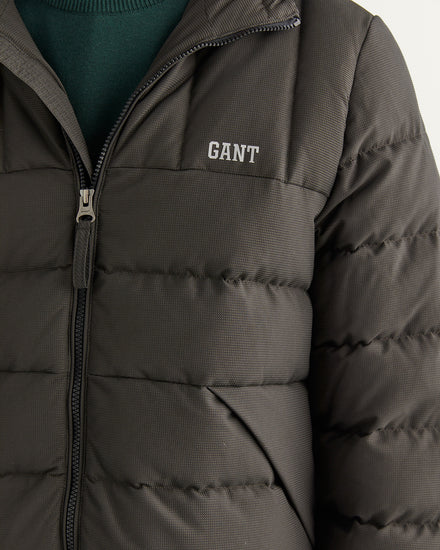 Kurtka męska z kapturem z nadrukiem regular fit szara