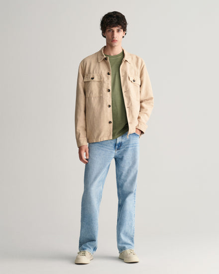 Bawełniany t-shirt męski z nadrukiem relaxed fit zielony