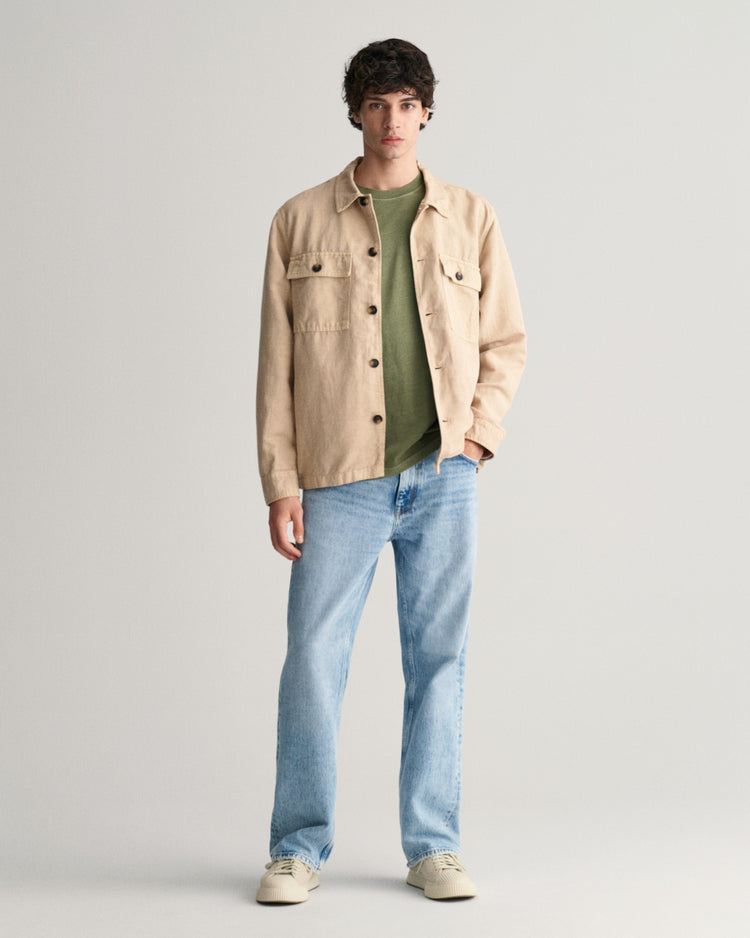 Bawełniany t-shirt męski z nadrukiem relaxed fit zielony