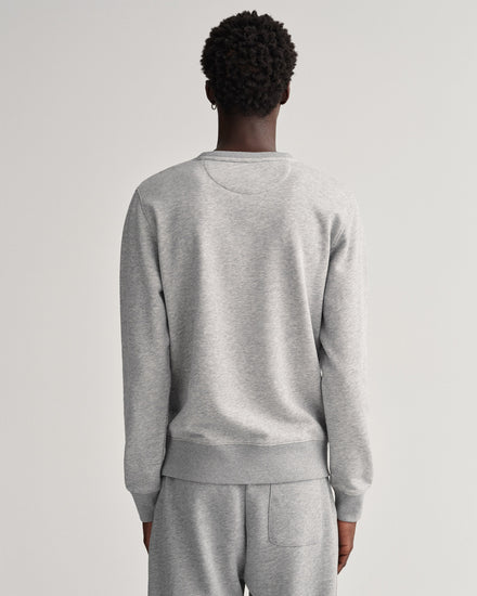 Bluza męska z okrągłym kołnierzykiem regular fit szara