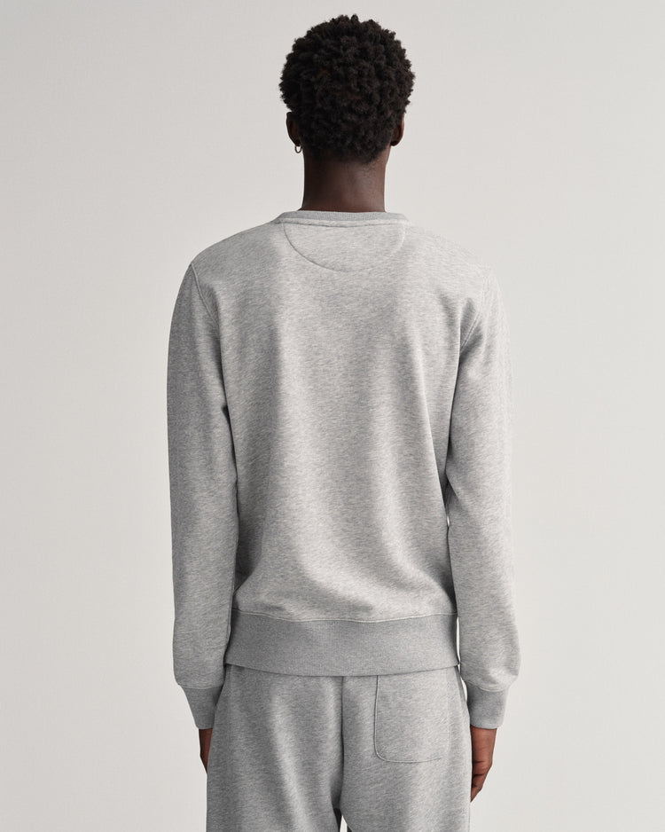 Bluza męska z okrągłym kołnierzykiem regular fit szara