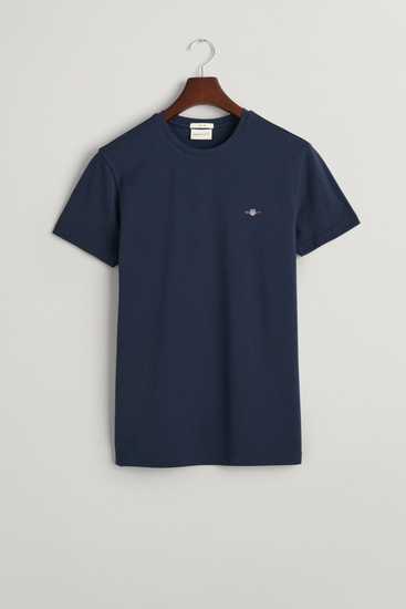 T-shirt męski z krótkim rękawem i okrągłym dekoltem slim fit