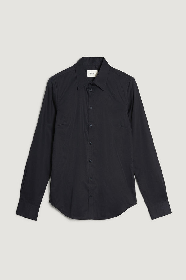 Satynowa koszula damska slim fit czarna