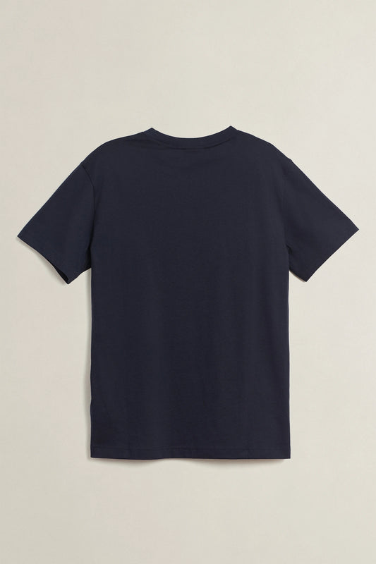 Bawełniany t-shirt męski z nadrukiem okrągły kołnierzyk regular fit