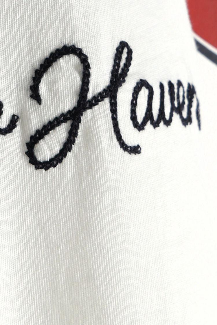 T-shirt męski z nadrukiem beżowy