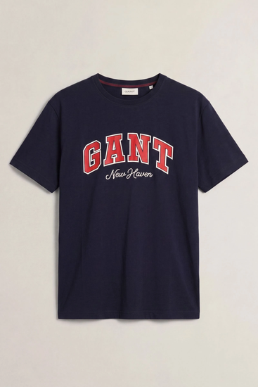 T-shirt męski z nadrukiem granatowy