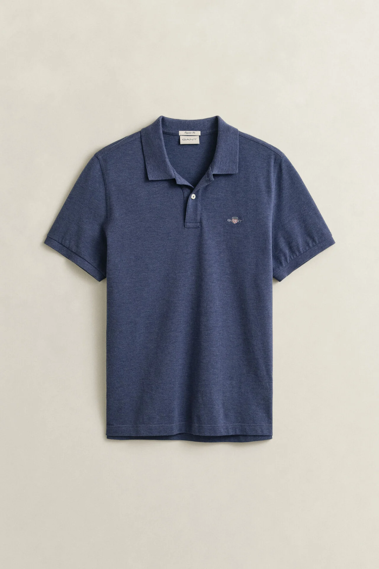 Koszulka polo męska z krótkim rękawem regular fit granatowa