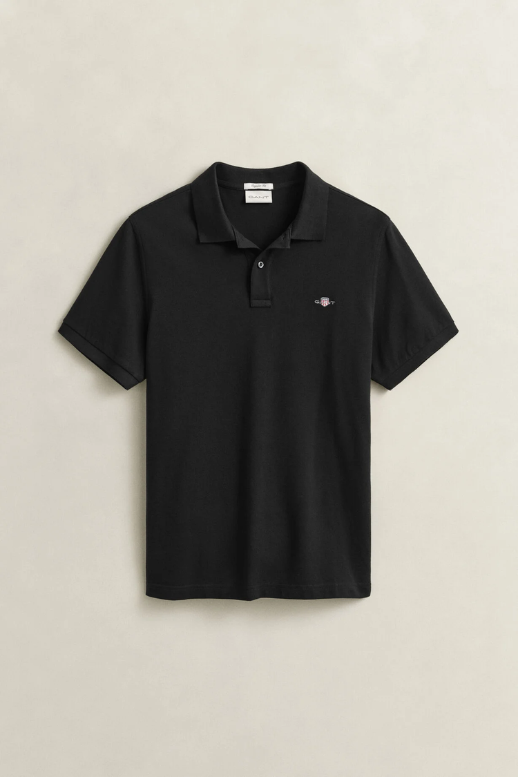 Koszulka polo męska z krótkim rękawem regular fit czarna