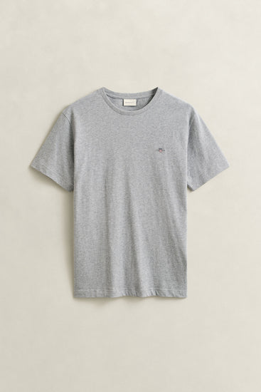 T-shirt męski z okrągłym dekoltem regular fit szary