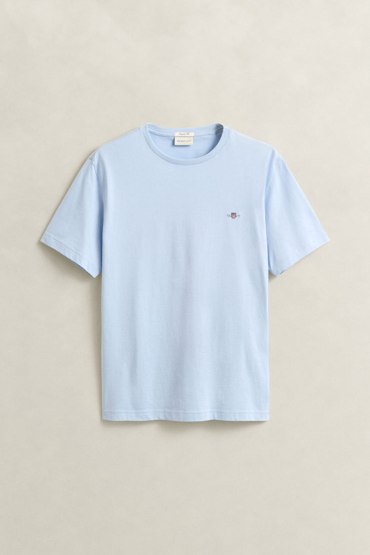 T-shirt męski z okrągłym kołnierzykiem regular fit niebieski