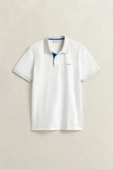 Koszulka polo męska z krótkim rękawem regular fit biała
