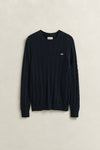 Sweter męski z okrągłym dekoltem regular fit granatowy