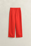 Spodnie damskie relaxed fit czerwone