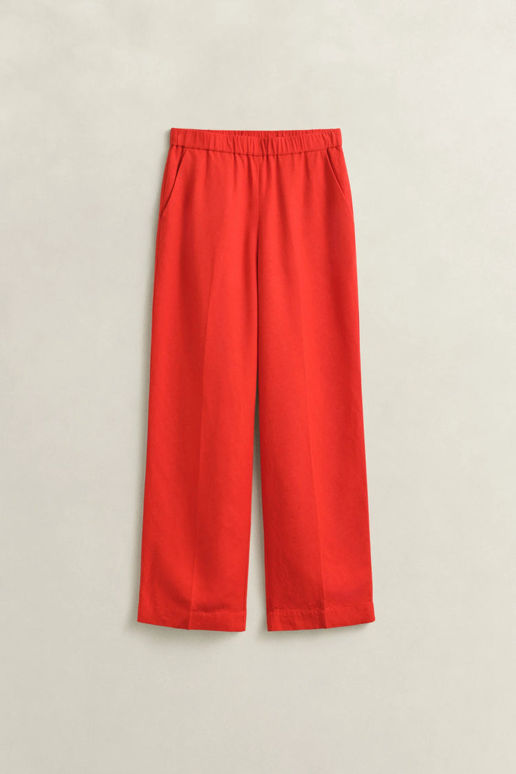Spodnie damskie relaxed fit czerwone