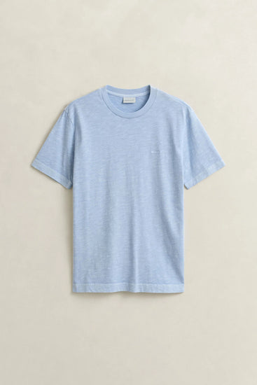 Bawełniany t-shirt męski regular fit błękitny