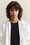Bluza damska z kapturem relaxed fit biała