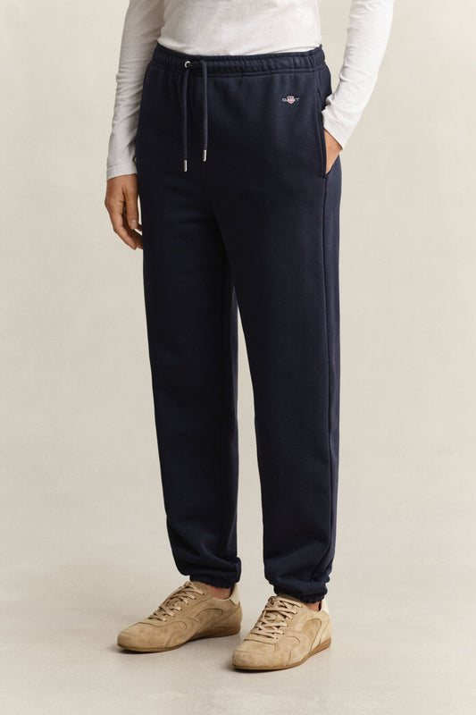 Spodnie dresowe damskie regular fit granatowe