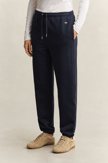 Spodnie dresowe damskie regular fit granatowe