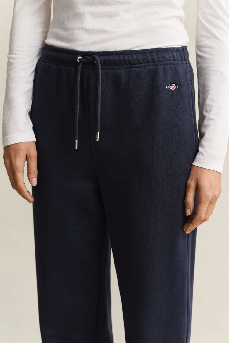 Spodnie dresowe damskie regular fit granatowe
