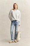 Bluza damska okrągły kołnierzyk relaxed fit biała