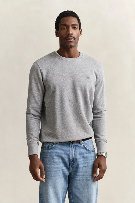 Bluza męska z okrągłym dekoltem regular fit szara