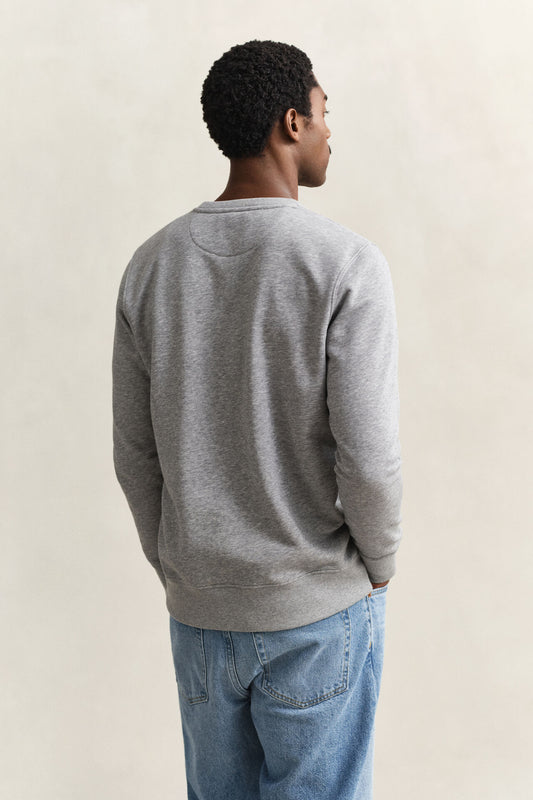 Bluza męska z okrągłym dekoltem regular fit szara