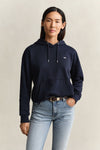 Bluza damska z kapturem relaxed fit granatowa
