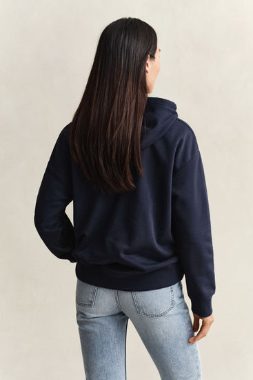 Bluza damska z kapturem relaxed fit granatowa