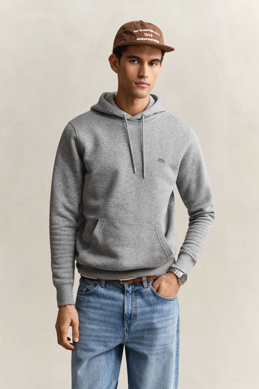 Bluza męska z kapturem regular fit szara