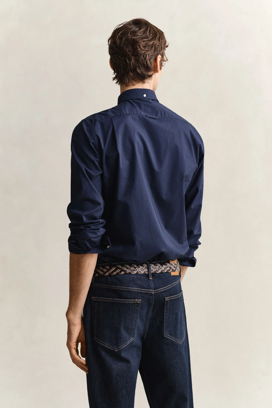 Koszula męska z długim rękawem slim fit granatowa