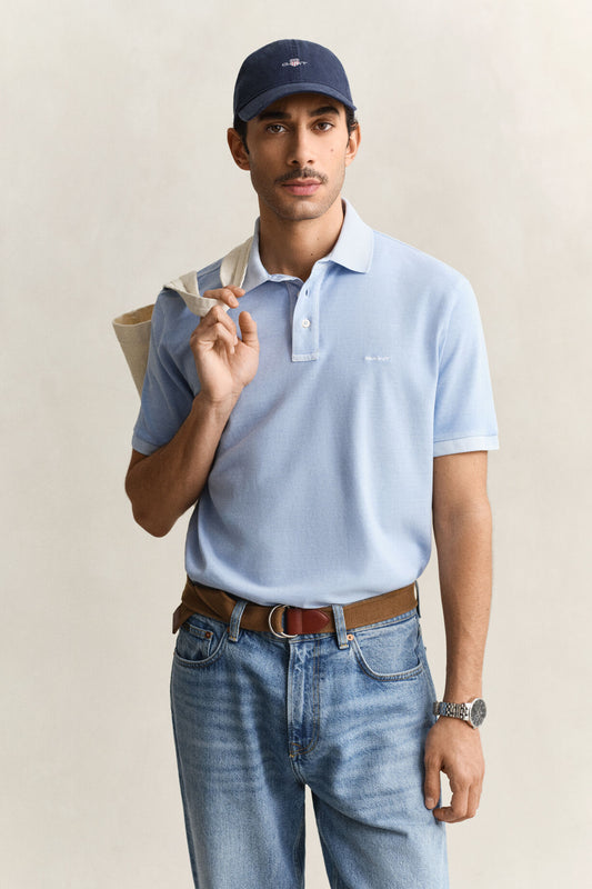 Koszulka polo męska z krótkim rękawem regular fit niebieska