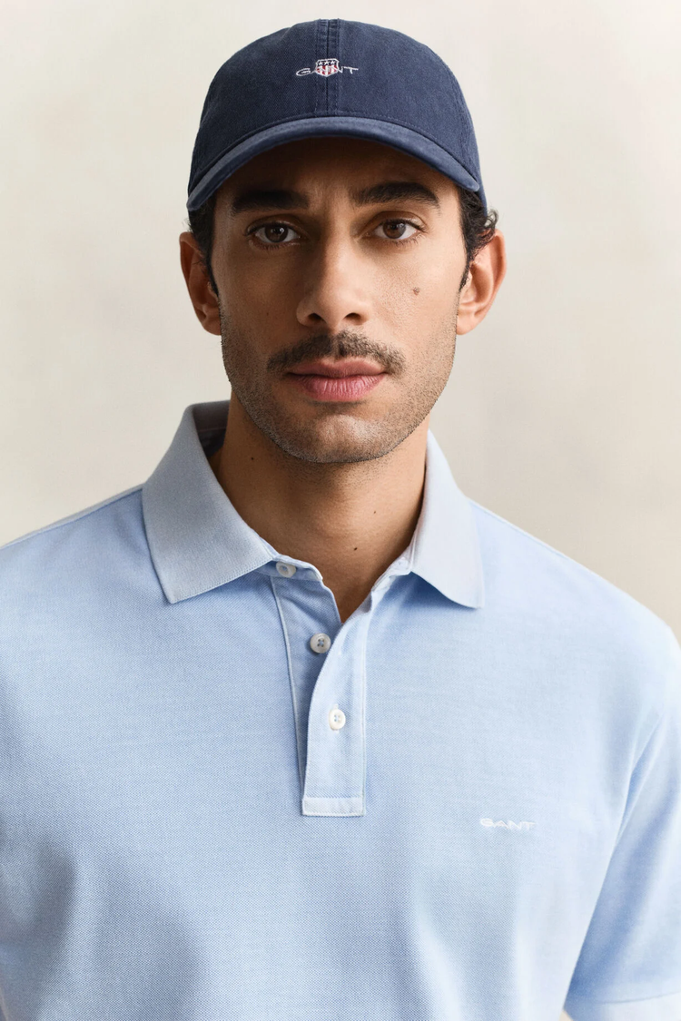 Koszulka polo męska z krótkim rękawem regular fit niebieska