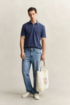 Koszulka polo męska z krótkim rękawem regular fit granatowa