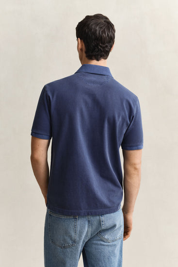 Koszulka polo męska z krótkim rękawem regular fit granatowa