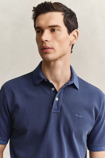 Koszulka polo męska z krótkim rękawem regular fit granatowa