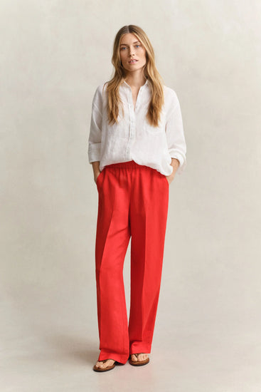 Spodnie damskie relaxed fit czerwone