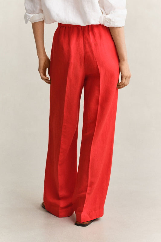 Spodnie damskie relaxed fit czerwone