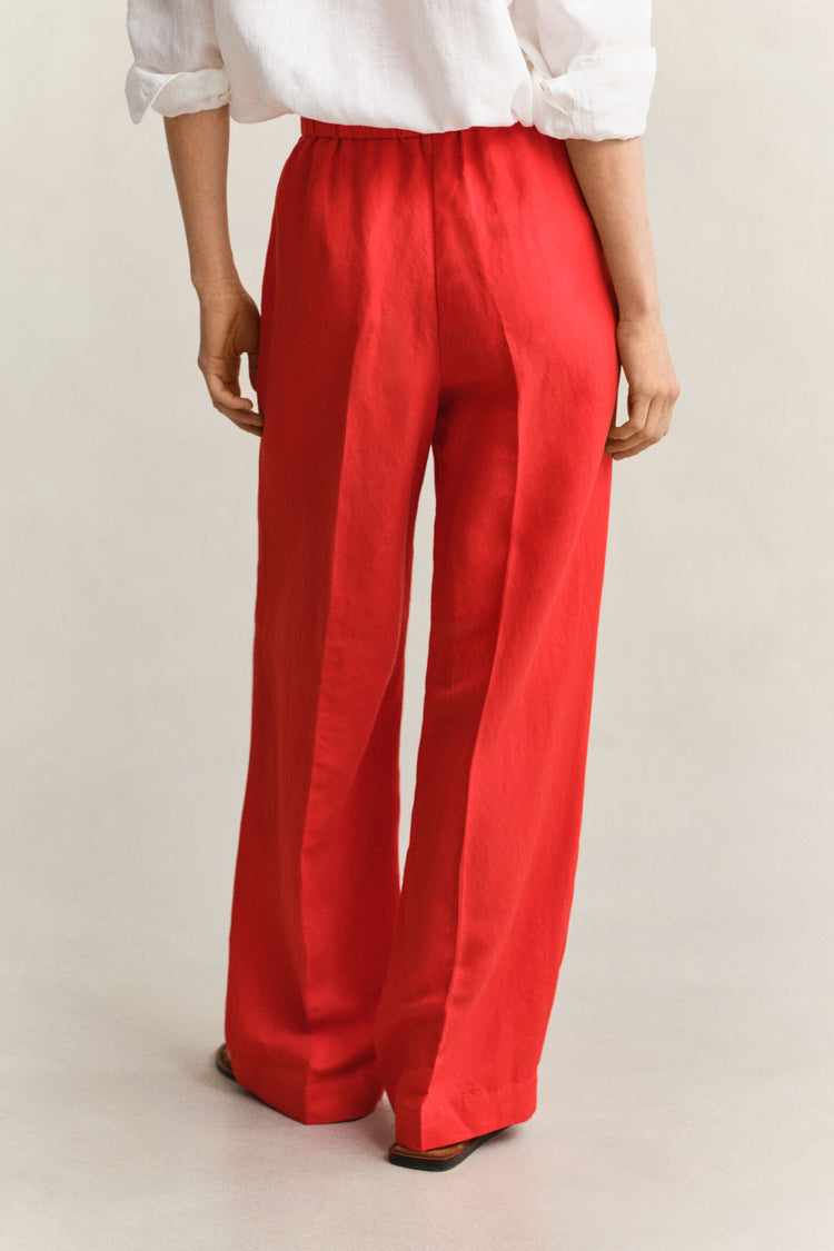 Spodnie damskie relaxed fit czerwone