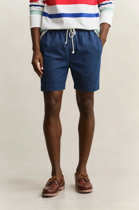 Bawełniane szorty męskie regular fit niebieskie