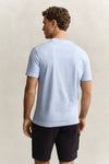 Bawełniany t-shirt męski regular fit błękitny