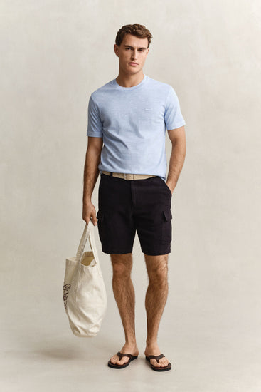 Bawełniany t-shirt męski regular fit błękitny